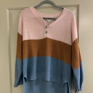 American Eagle Striped Henley Sweater
